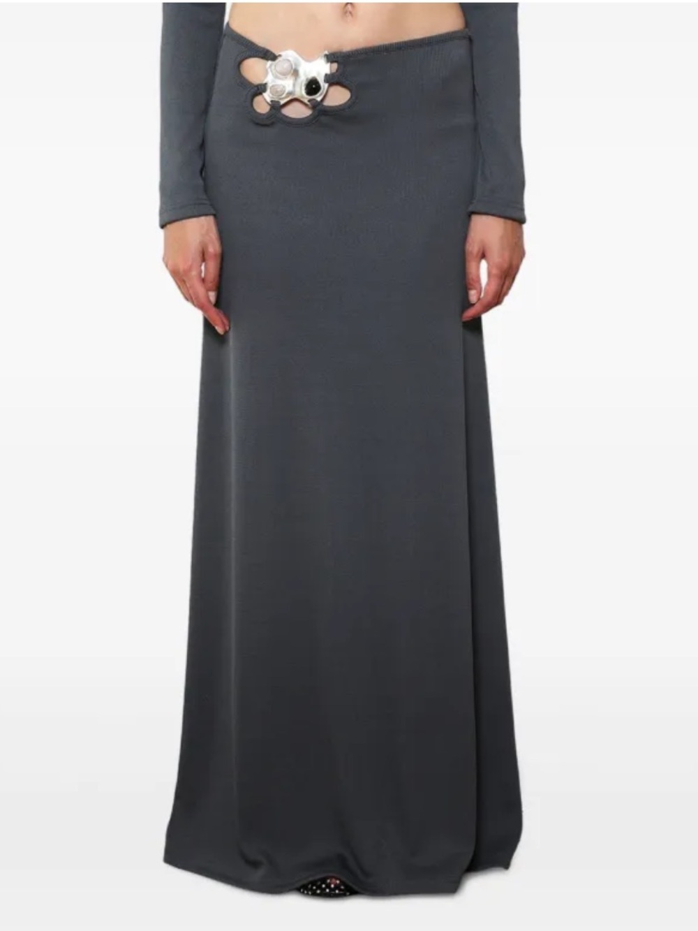 Christopher Esber Gray Trio Stone Maxi Skirt
